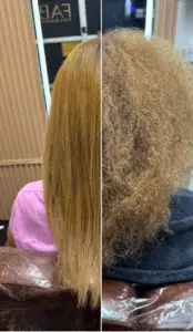 Magic Sleek smoothing treatment tranaformation by Fabiana Cohen at Fabi Pro Beauty, Midtown East Manhattan - from dry, frizzy to silk, straight, and healthy hair.